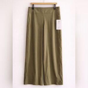 NWT Athleta Cosmic Pant Size 16 Olive Green Wide Leg Travel Career Pant